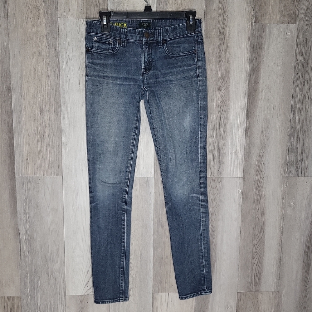 J Crew Womens 25 Toothpick Jeans Skinny Tapered Denim Casual City Low‎ Rise Y2K